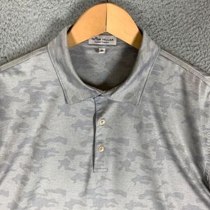 Peter Millar Carter Polo Shirt Mens Large Gray Camo Summer Comfort UPF 50+‎ Golf